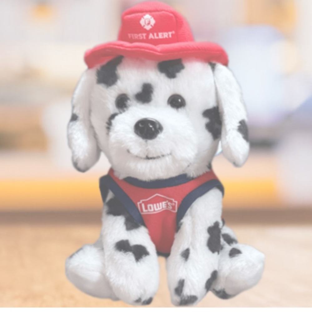 Lowe’s x First Alert Fire Dalmatian plush, New in sealed packaging